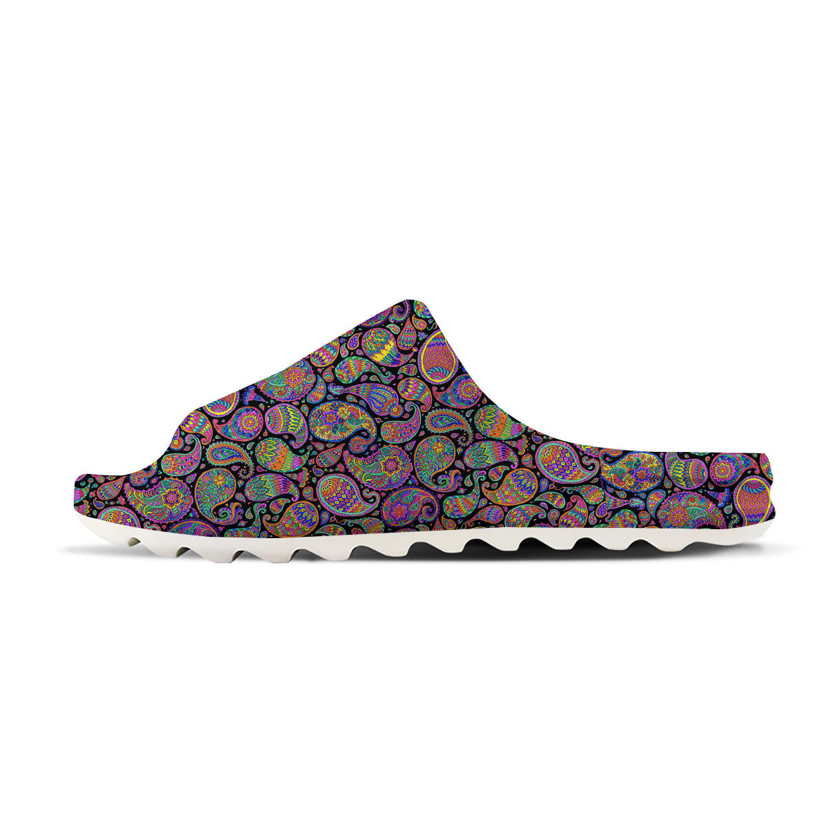 Orange Green And Pink Paisley Print Sandals-grizzshop