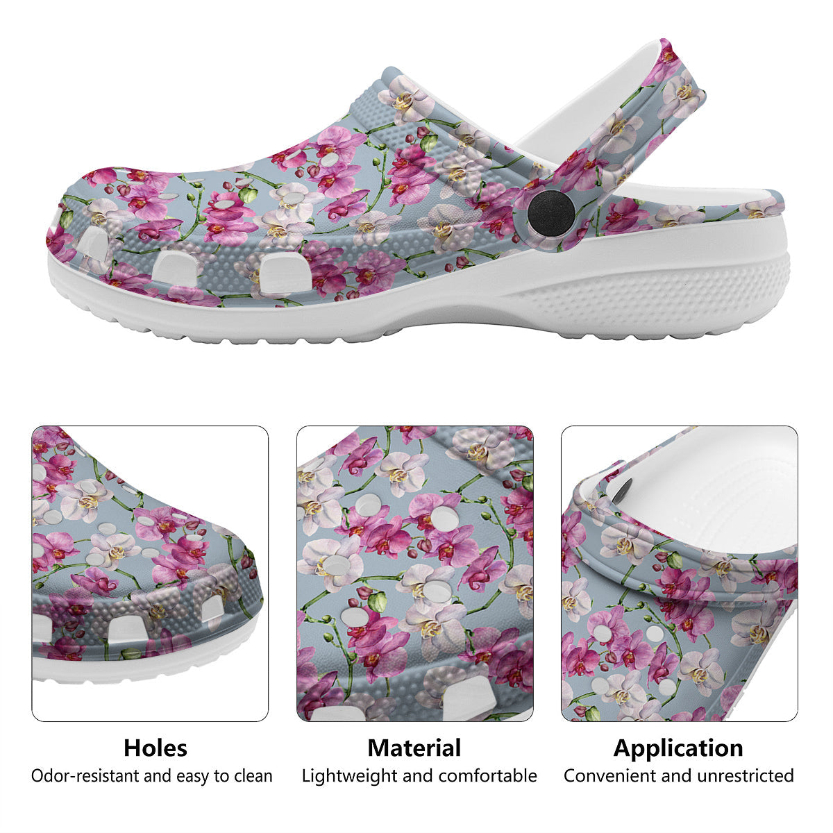 Orchid Cute Print Clog-grizzshop