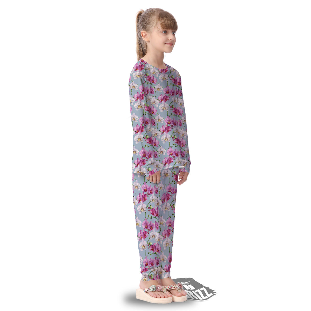 Orchid Cute Print Kid's Pajamas-grizzshop