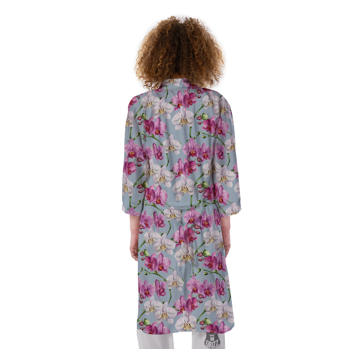Orchid Cute Print Kimono-grizzshop