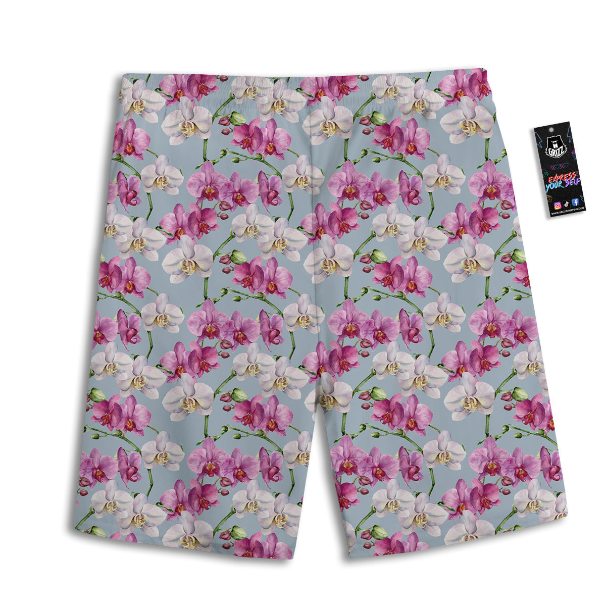 Pink Cassette Tape White Print Pattern Men's Athletic Shorts