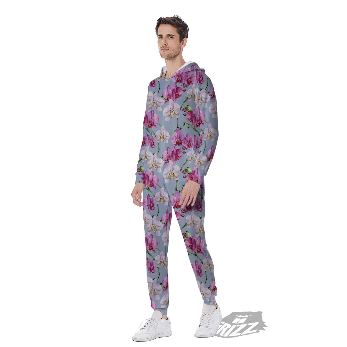 Orchid Cute Print Men's Jumpsuit-grizzshop