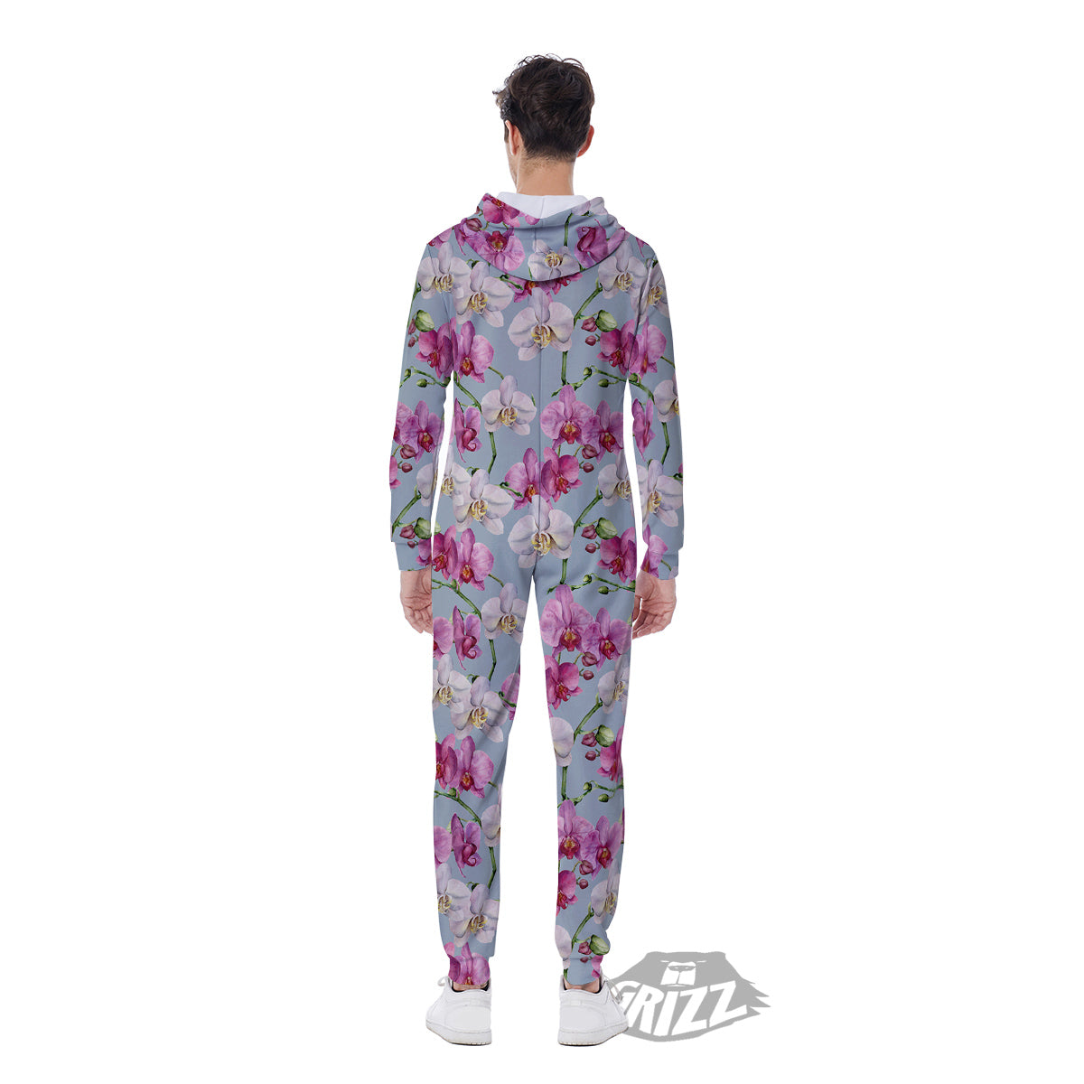 Orchid Cute Print Men's Jumpsuit-grizzshop