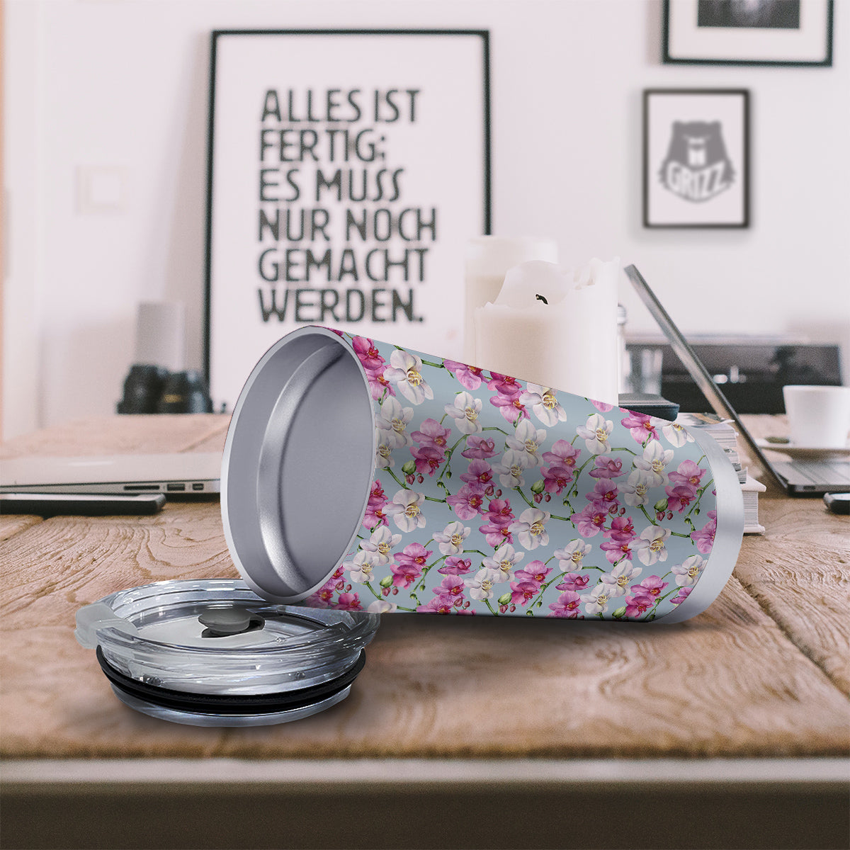 Orchid Cute Print Tumbler-grizzshop
