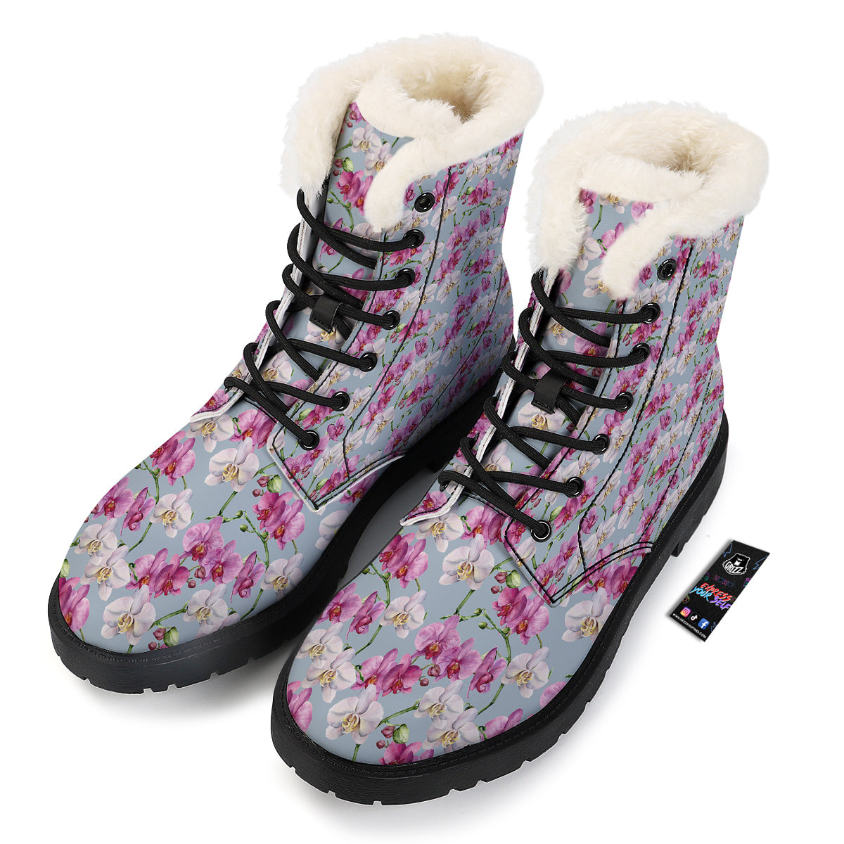 Orchid Cute Print Winter Boots-grizzshop