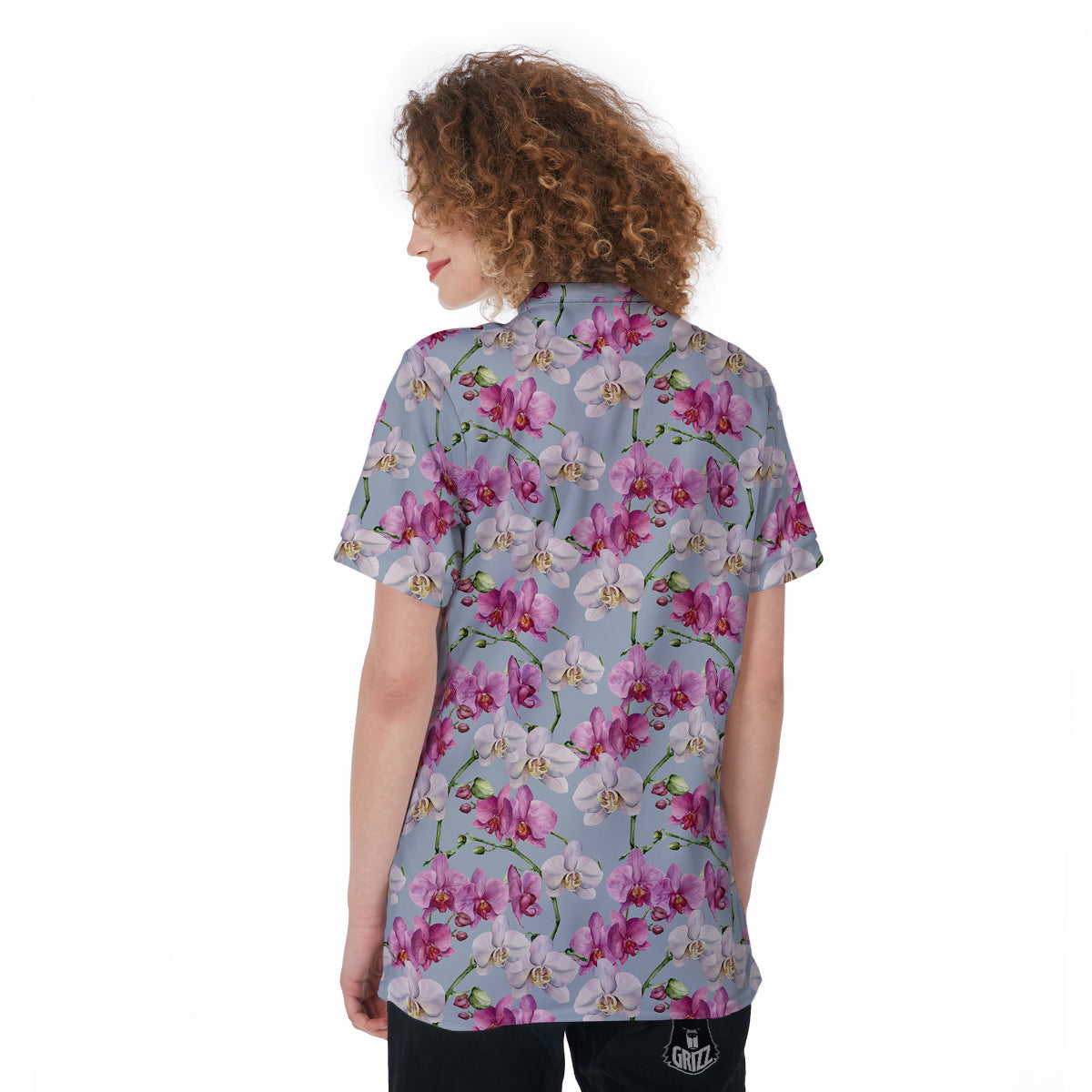 Orchid Cute Print Women's Golf Shirts-grizzshop