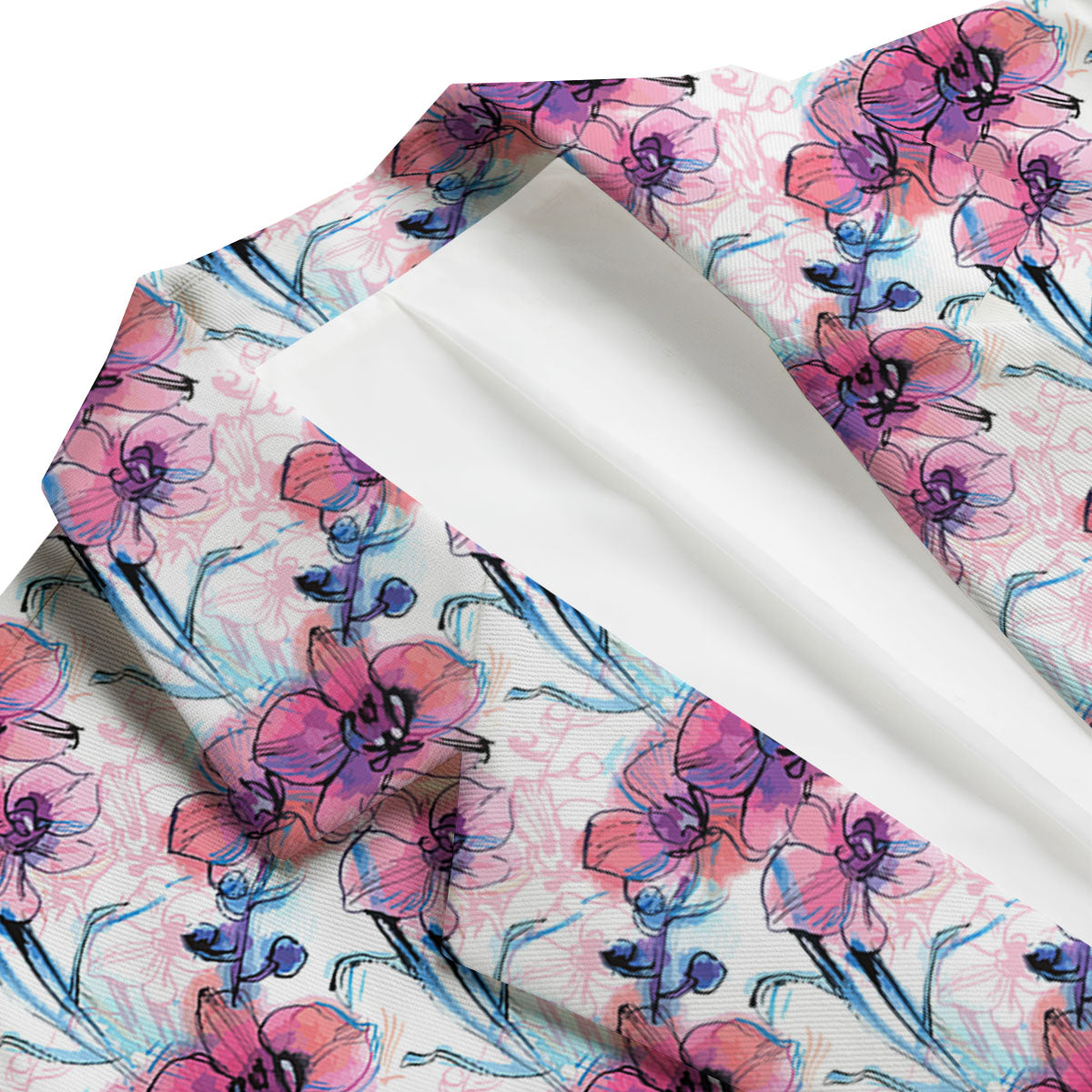 Orchid Drawing Print Pattern Men's Blazer-grizzshop