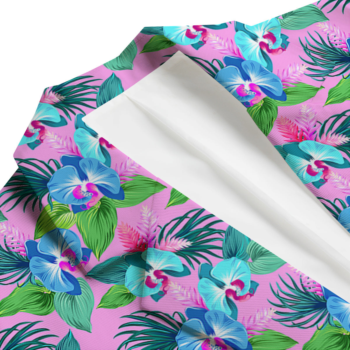 Orchid Exotic Pink Print Pattern Men's Blazer-grizzshop