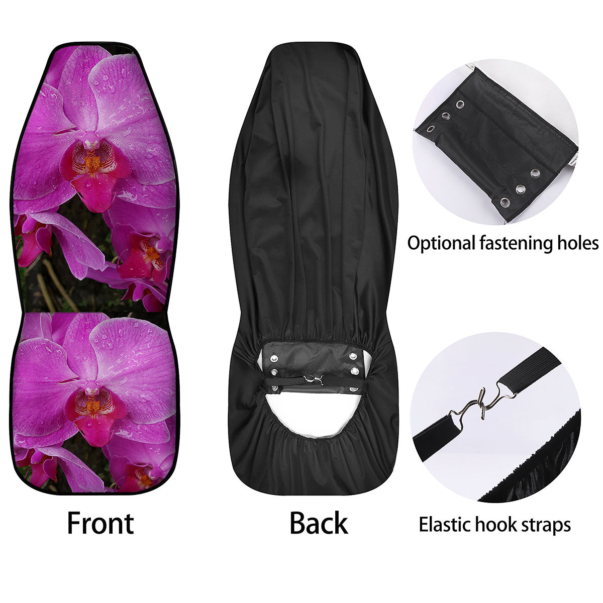 Orchid Flower Magenta Print Car Seat Covers-grizzshop