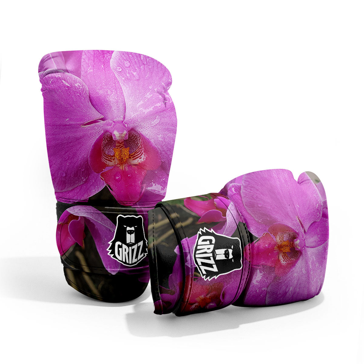 Orchid Flower Magenta Print Sparring Gloves-grizzshop