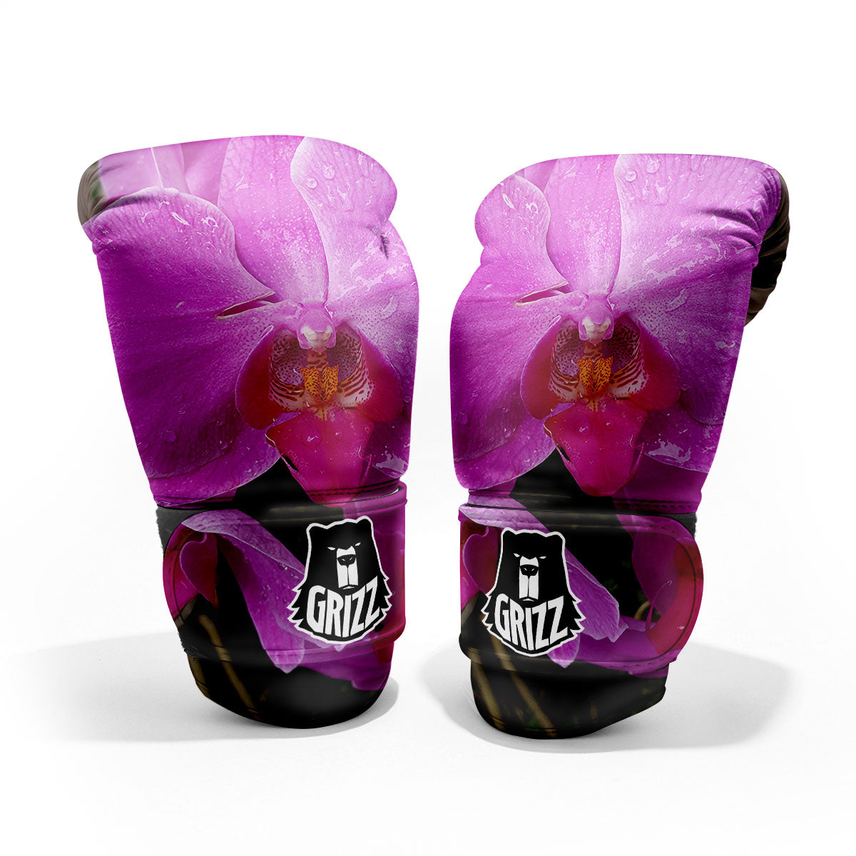 Orchid Flower Magenta Print Sparring Gloves-grizzshop