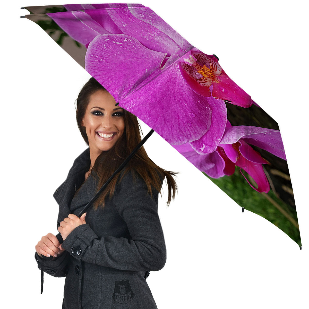 Orchid Flower Magenta Print Umbrella-grizzshop