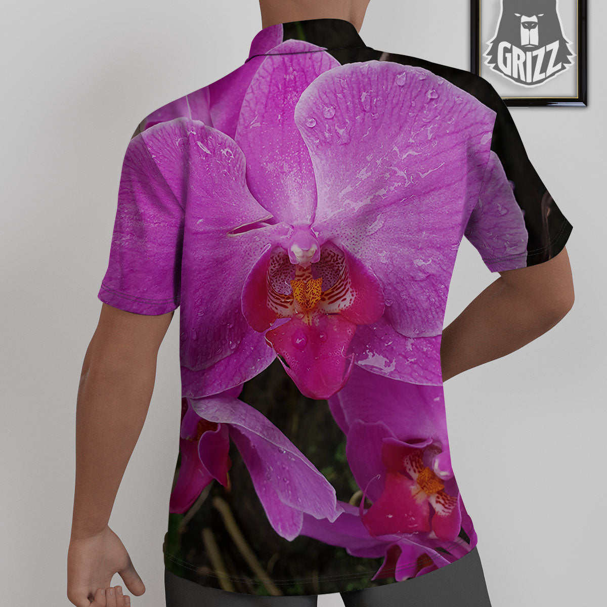 Orchid Flower Magenta Print Untucked Shirts-grizzshop