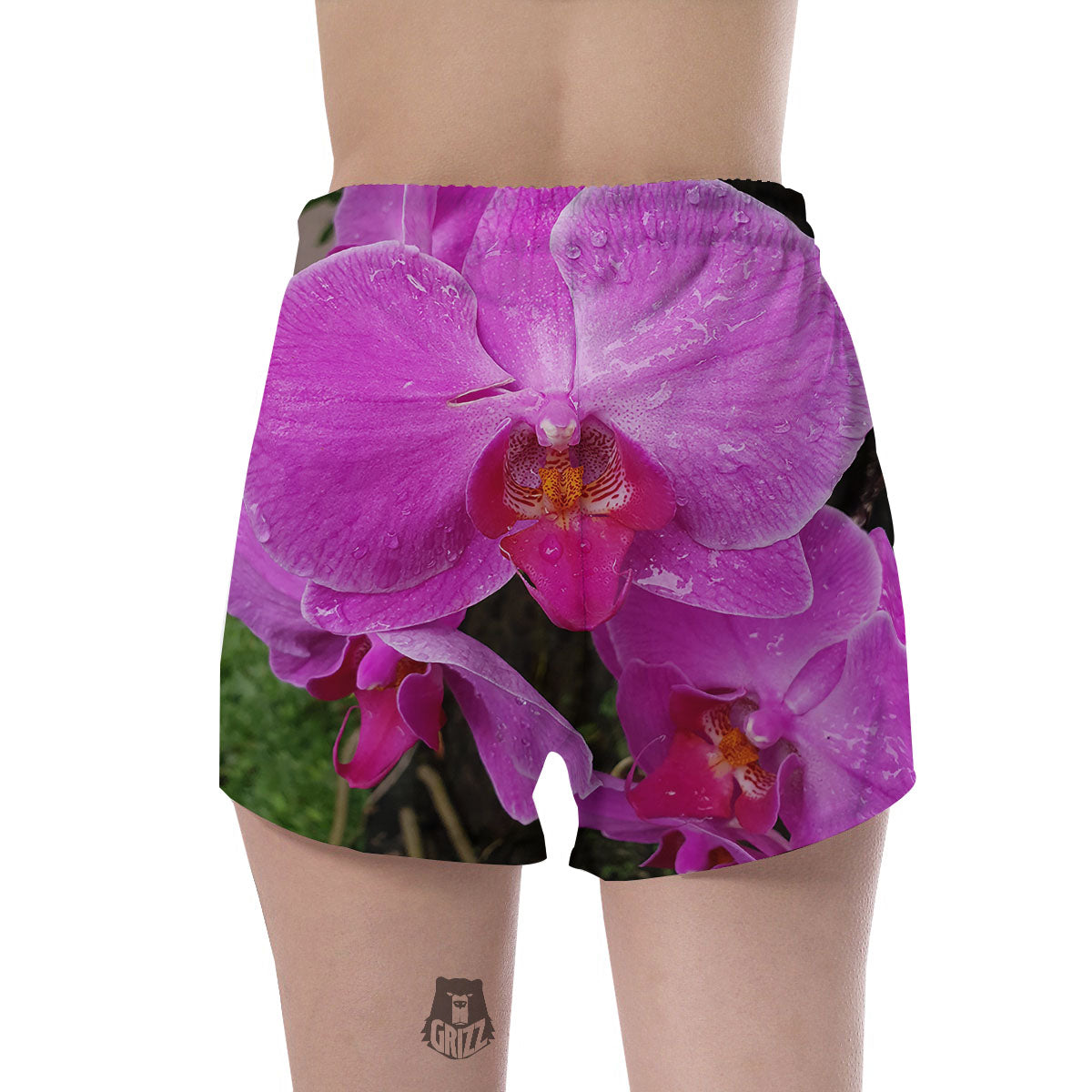 Orchid Flower Magenta Print Women's Shorts-grizzshop