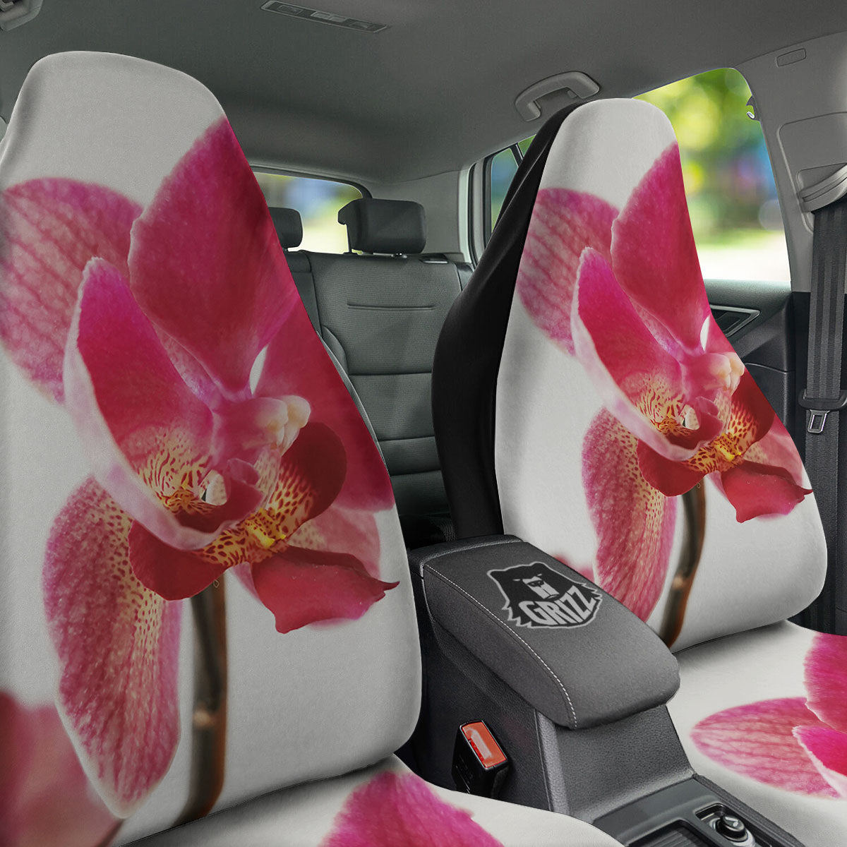 Orchid Flower Pink Print Car Seat Covers-grizzshop