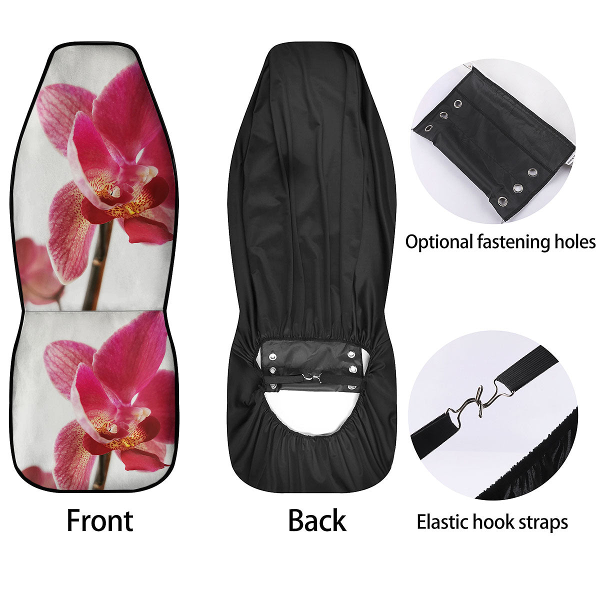 Orchid Flower Pink Print Car Seat Covers-grizzshop