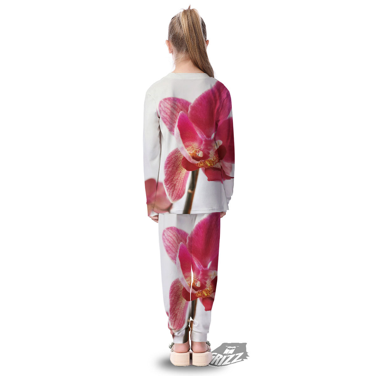Orchid Flower Pink Print Kid's Pajamas-grizzshop