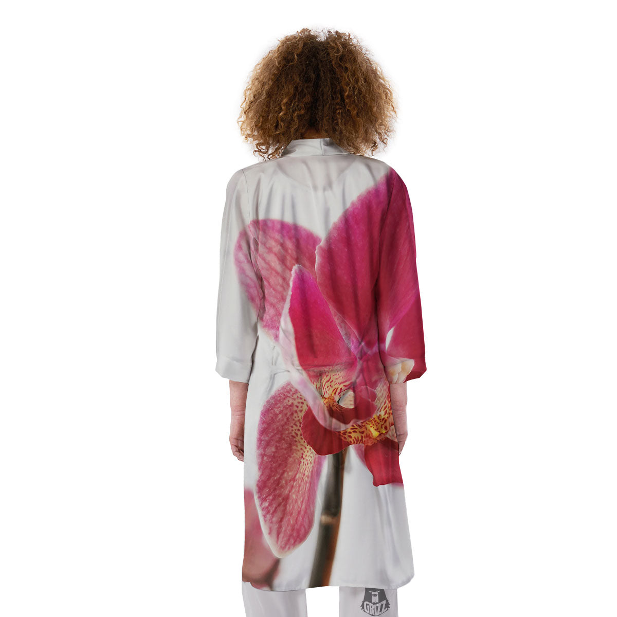 Orchid Flower Pink Print Kimono-grizzshop
