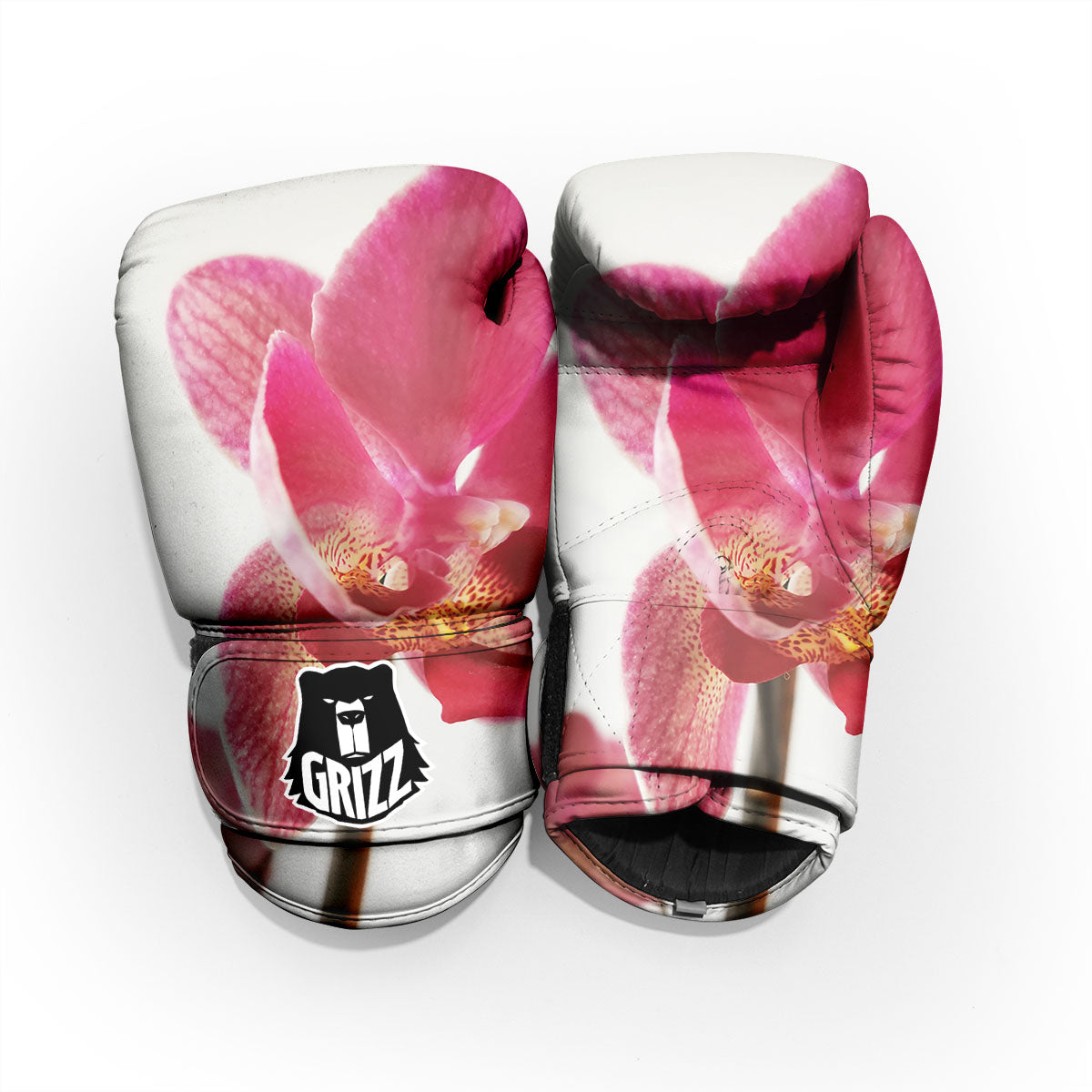 Orchid Flower Pink Print Sparring Gloves-grizzshop