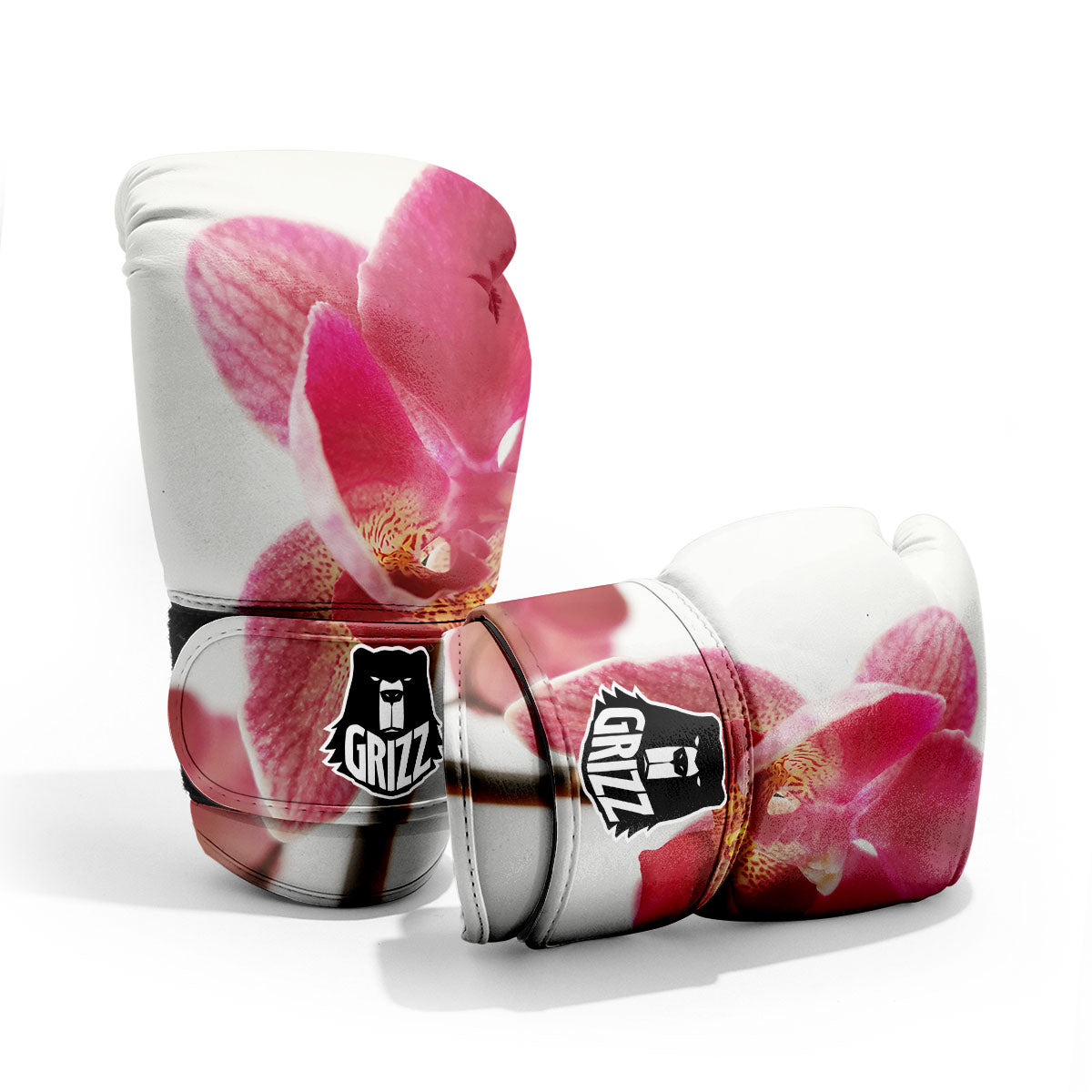 Orchid Flower Pink Print Sparring Gloves-grizzshop