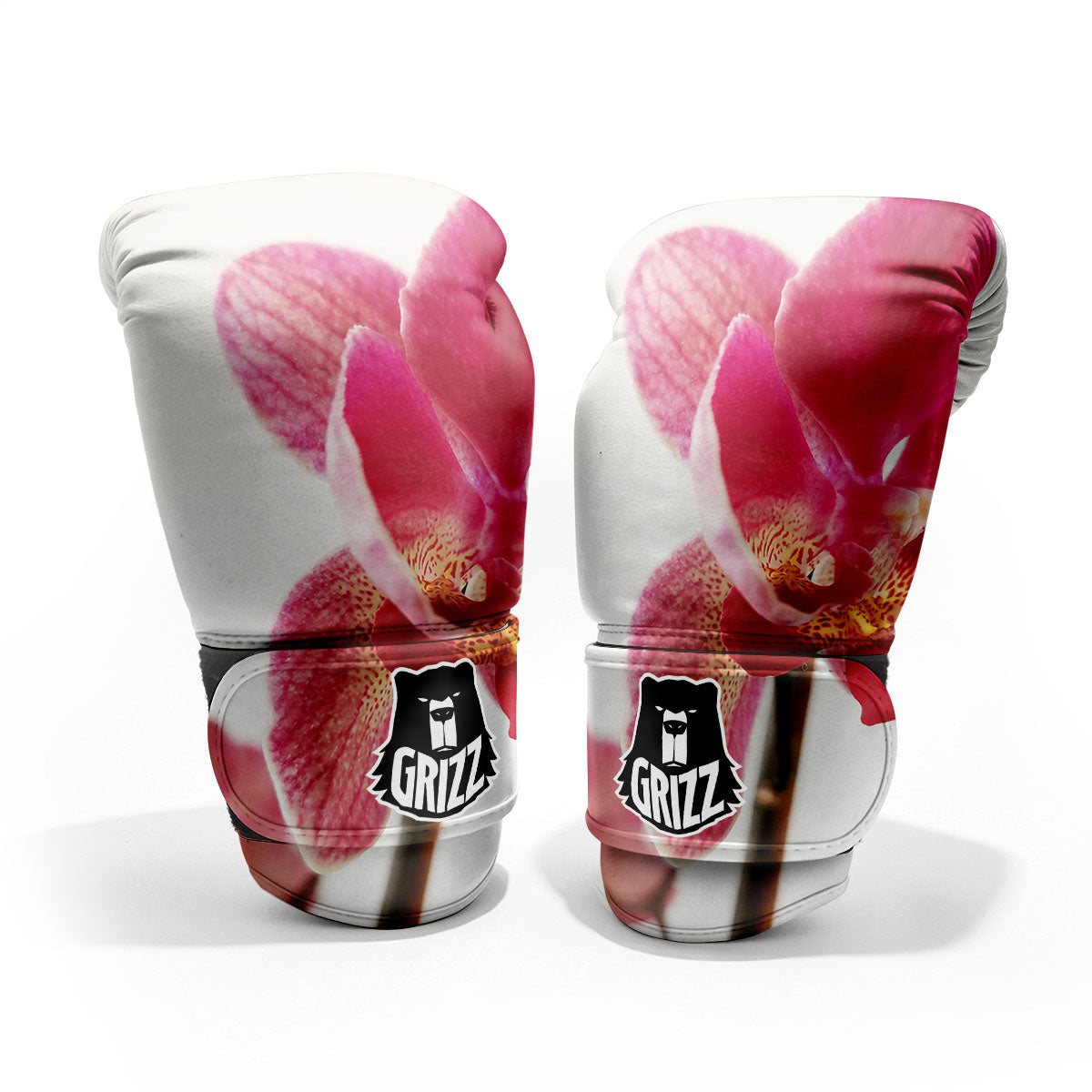 Orchid Flower Pink Print Sparring Gloves-grizzshop