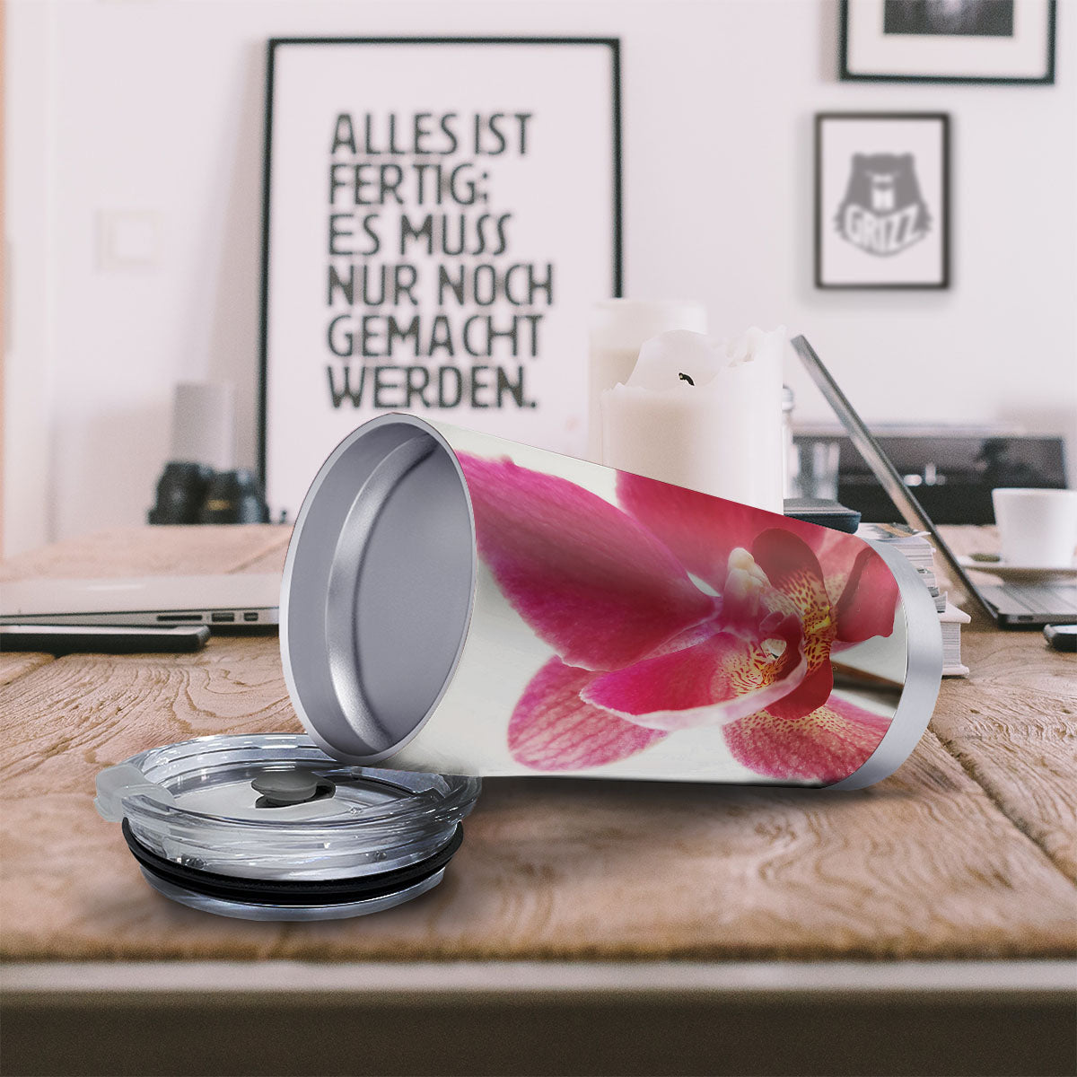 Orchid Flower Pink Print Tumbler-grizzshop
