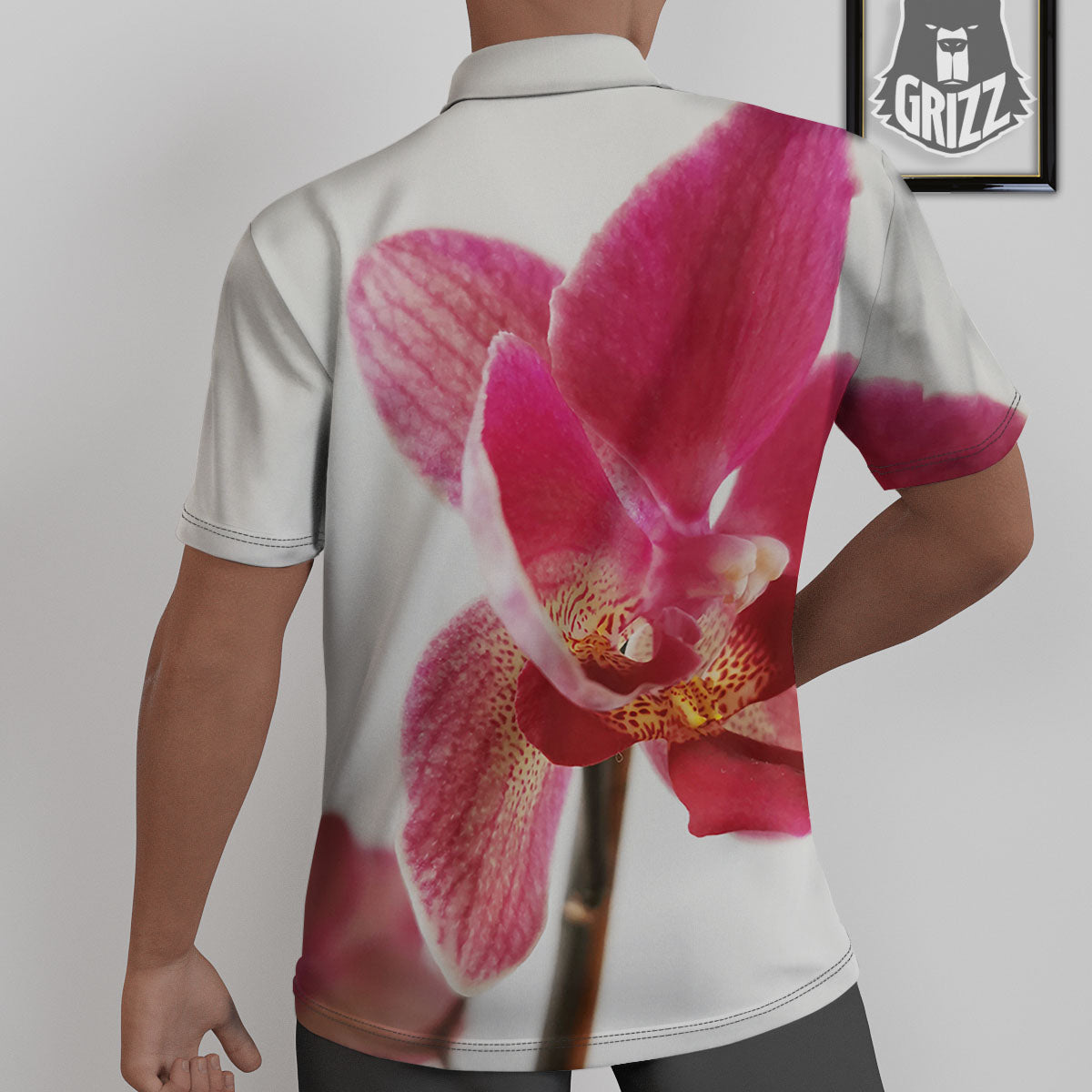 Orchid Flower Pink Print Untucked Shirts-grizzshop