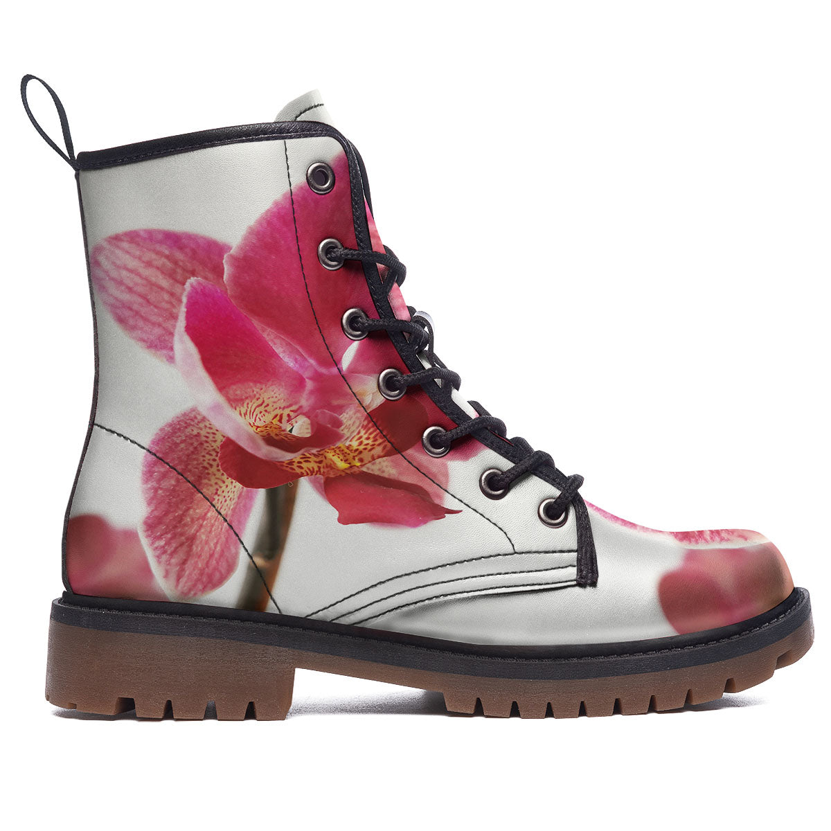 Orchid Flower Pink Print Work Boots-grizzshop