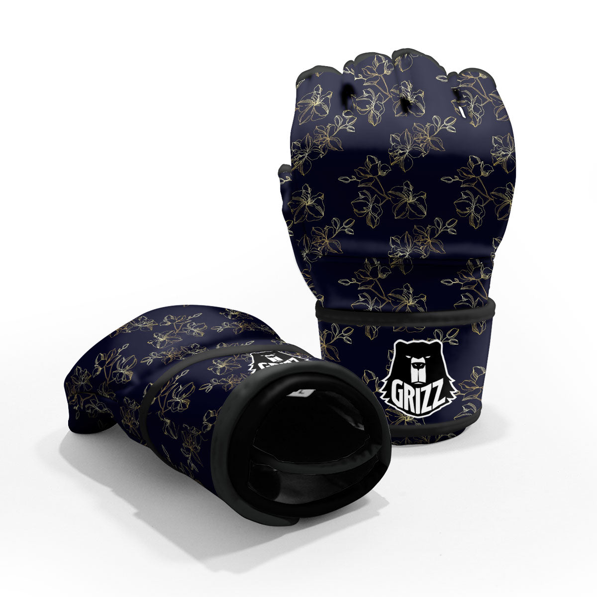 Orchid Golden Print Pattern MMA Gloves-grizzshop