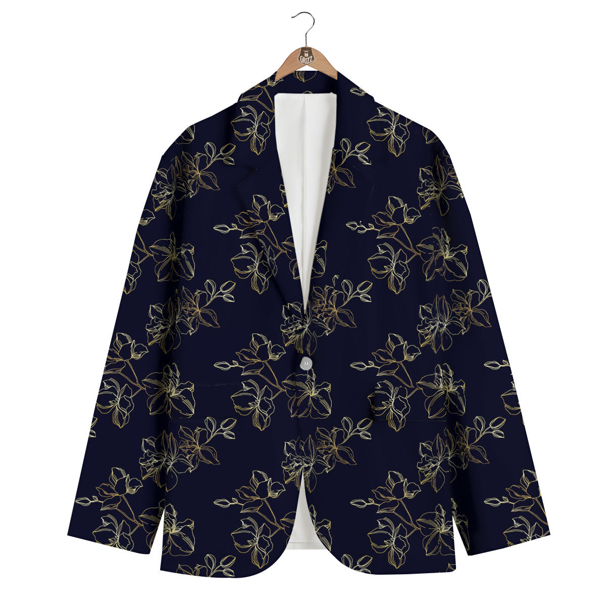 Orchid Golden Print Pattern Men's Blazer-grizzshop