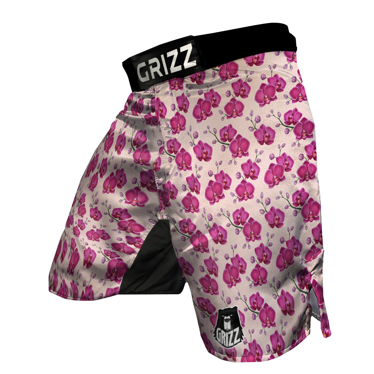 Orchid Purple Print Pattern MMA Shorts-grizzshop