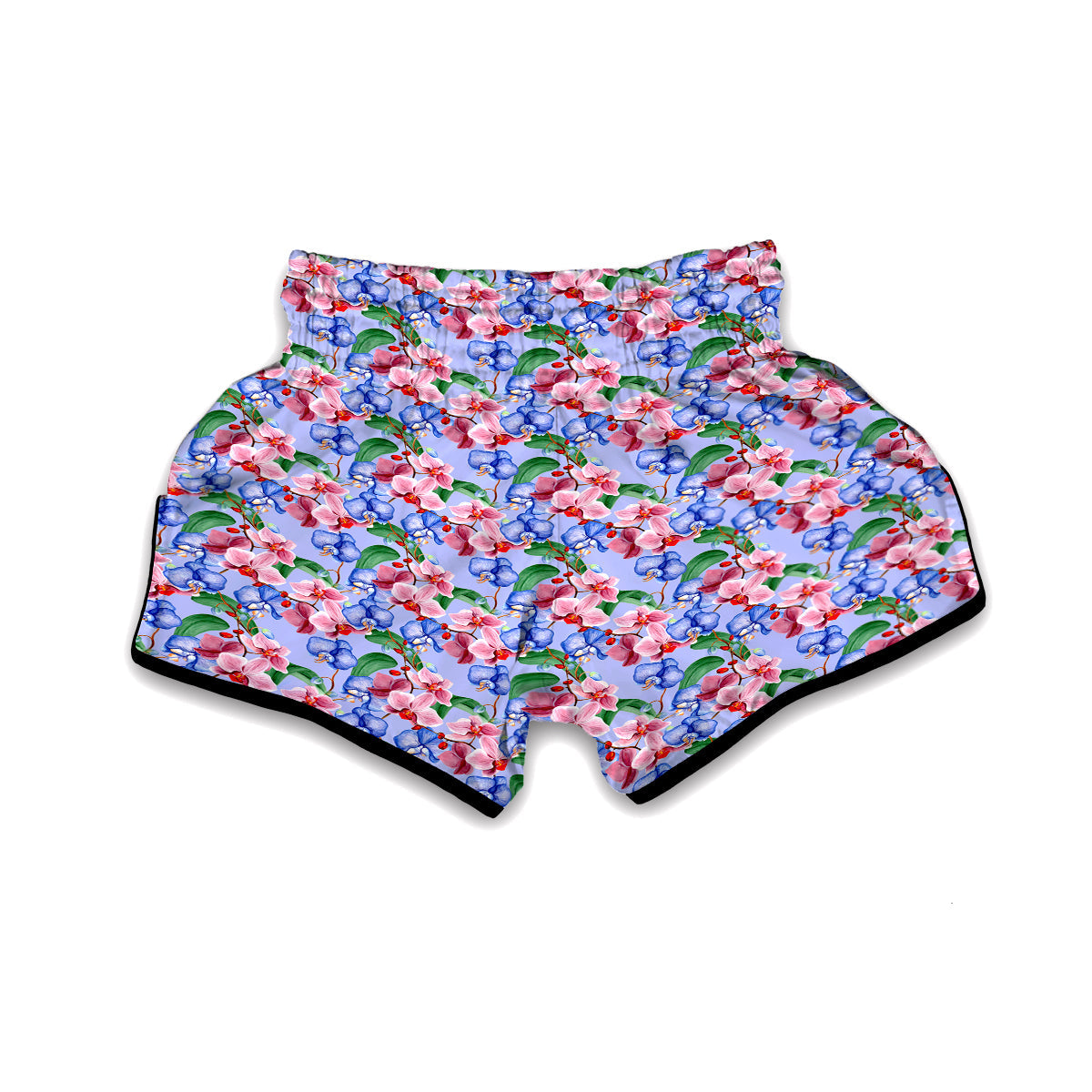 Orchid Watercolor Purple Print Pattern Muay Thai Boxing Shorts-grizzshop