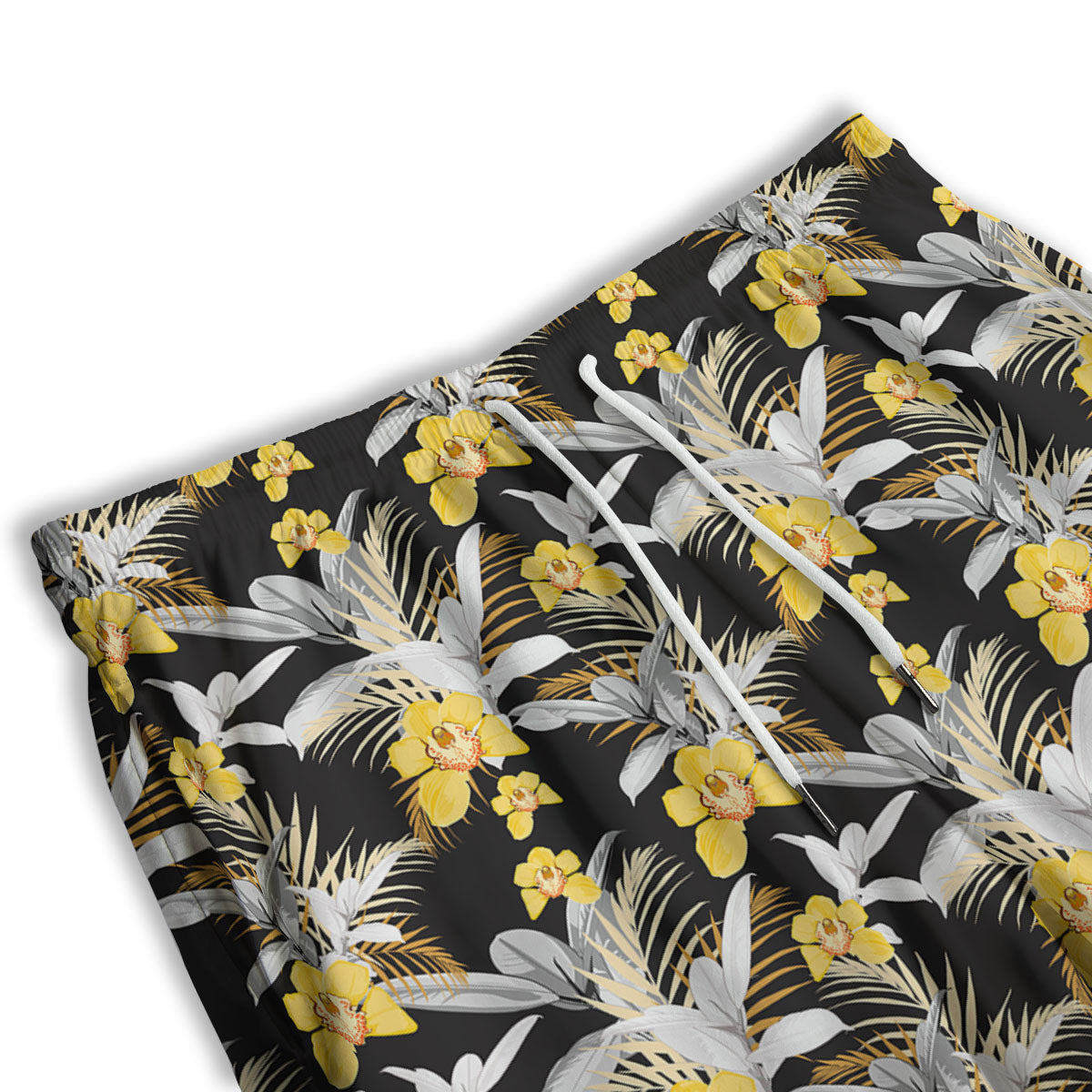 Orchid Yellow Print Pattern Men's Athletic Shorts