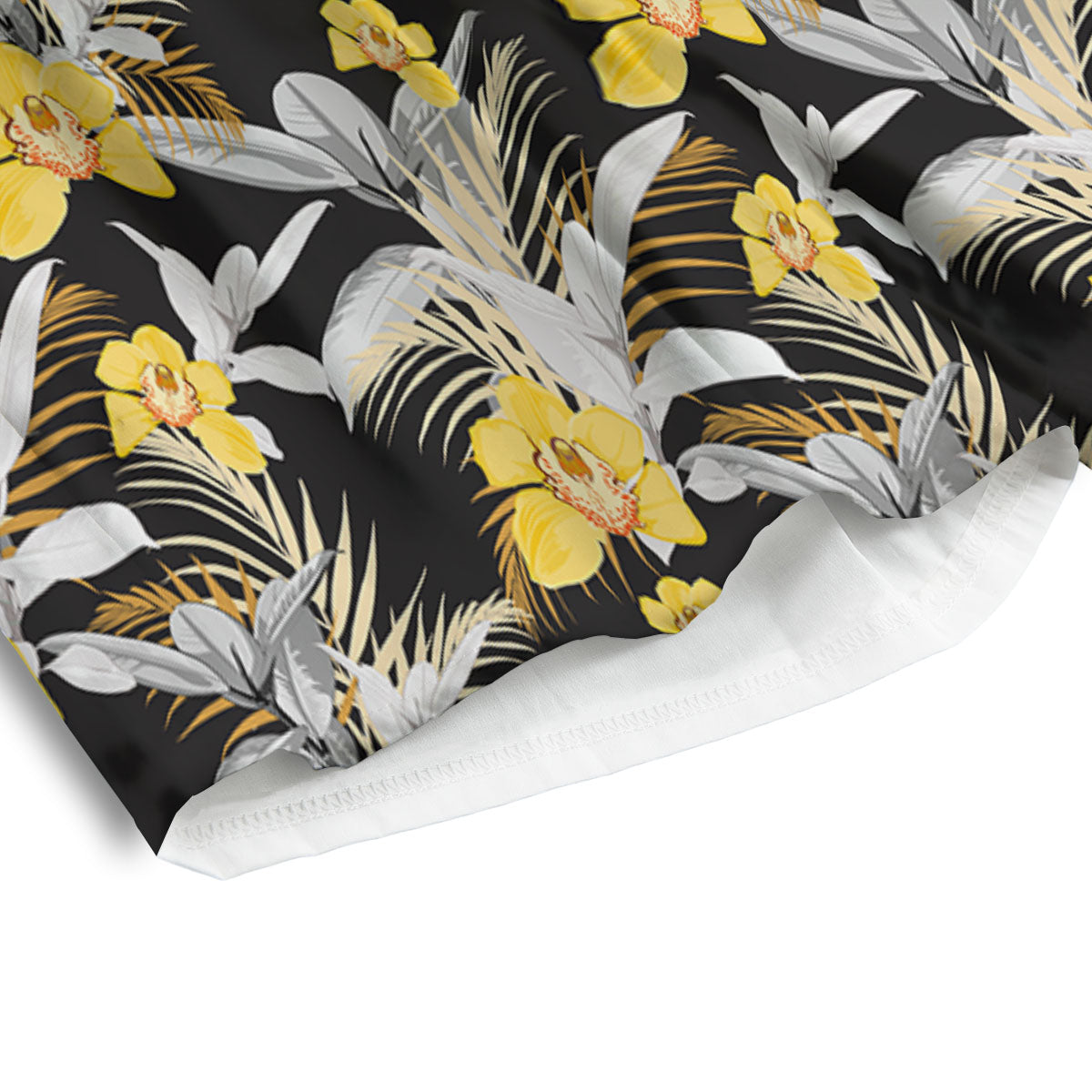 Orchid Yellow Print Pattern Men's Athletic Shorts