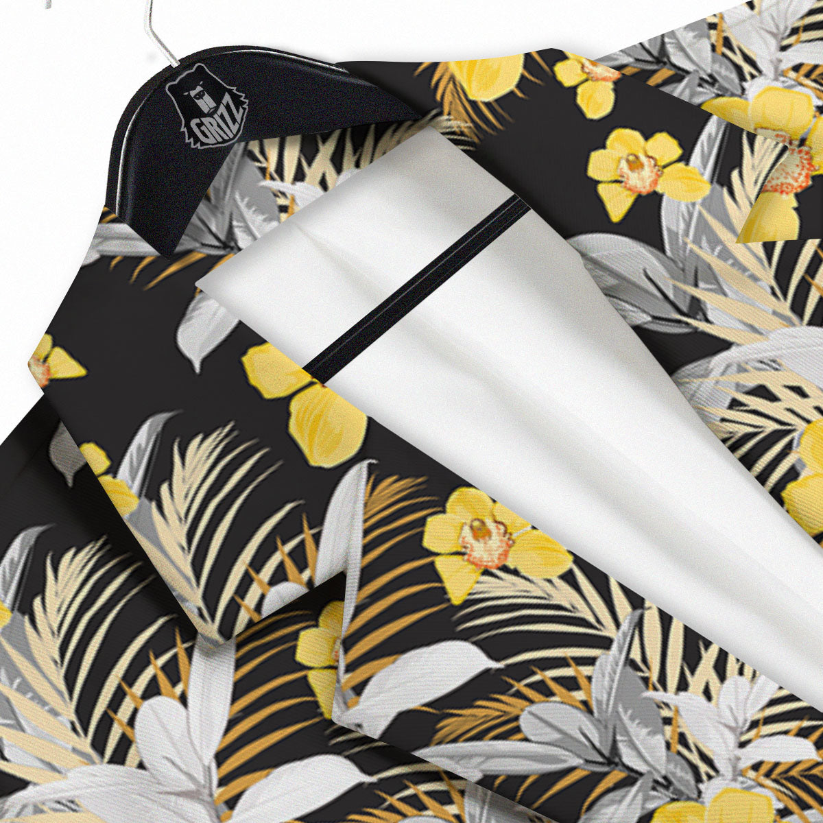 Orchid Yellow Print Pattern Men's Sport Coat-grizzshop