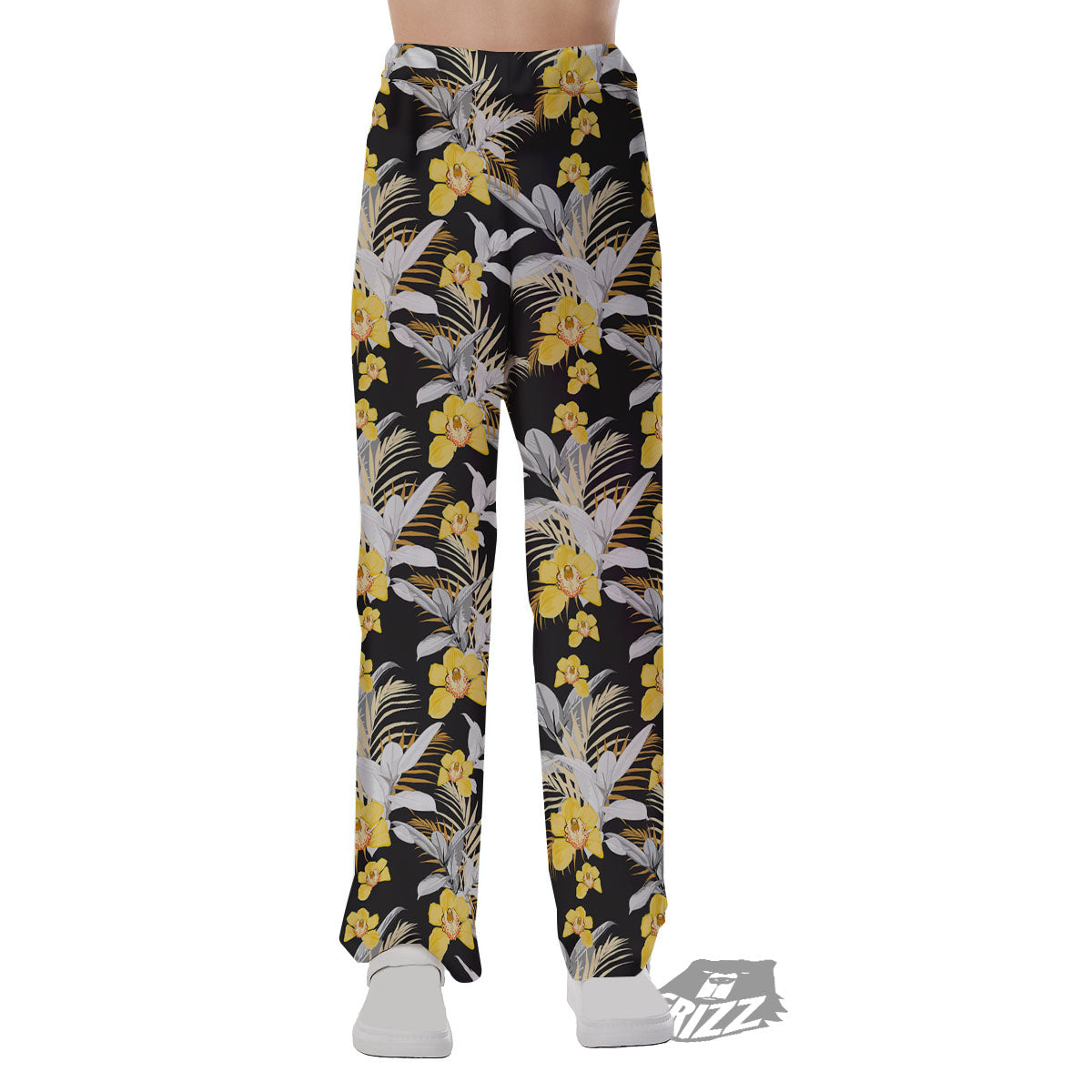 Orchid Yellow Print Pattern Pajama Pants-grizzshop