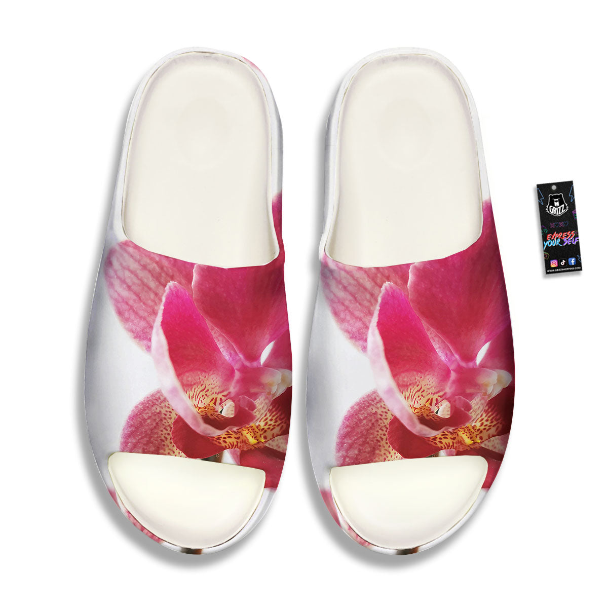 Orchid Flower Pink Print Sandals-grizzshop