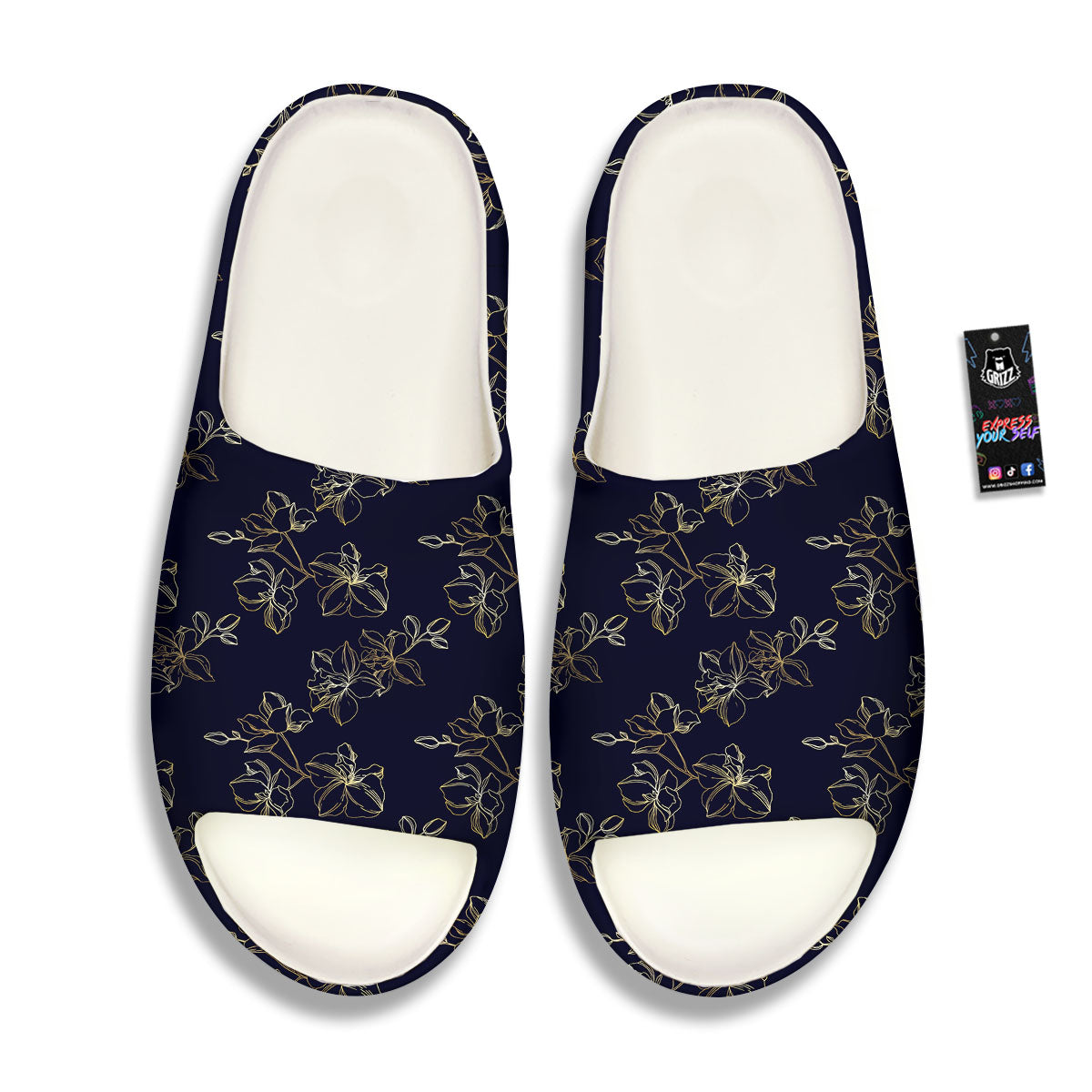 Orchid Golden Print Pattern Sandals-grizzshop