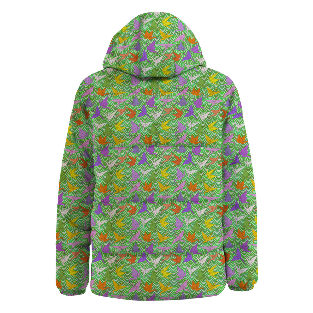 Origami Bird Colorful Print Pattern Down Jacket-grizzshop
