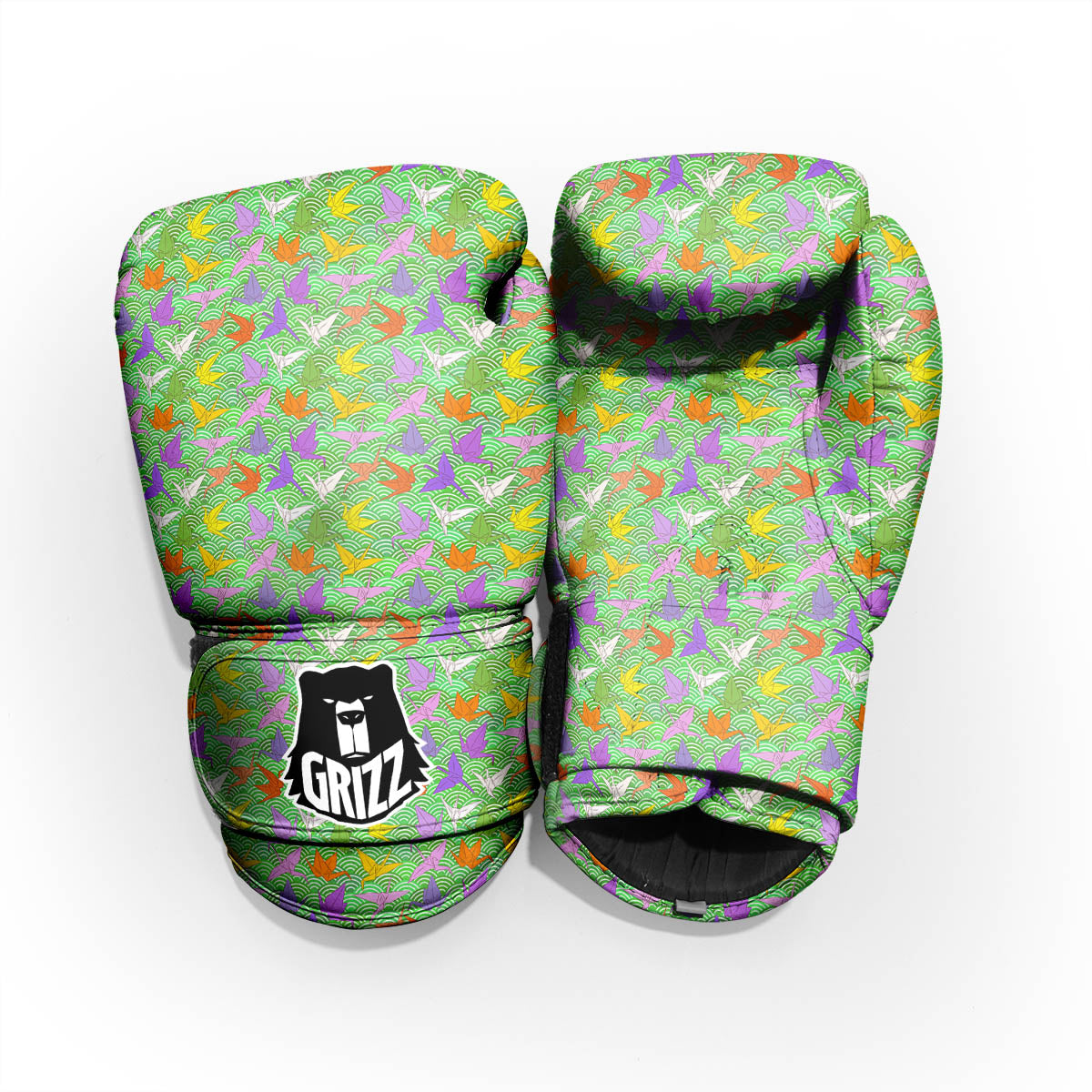 Origami Bird Colorful Print Pattern Sparring Gloves-grizzshop