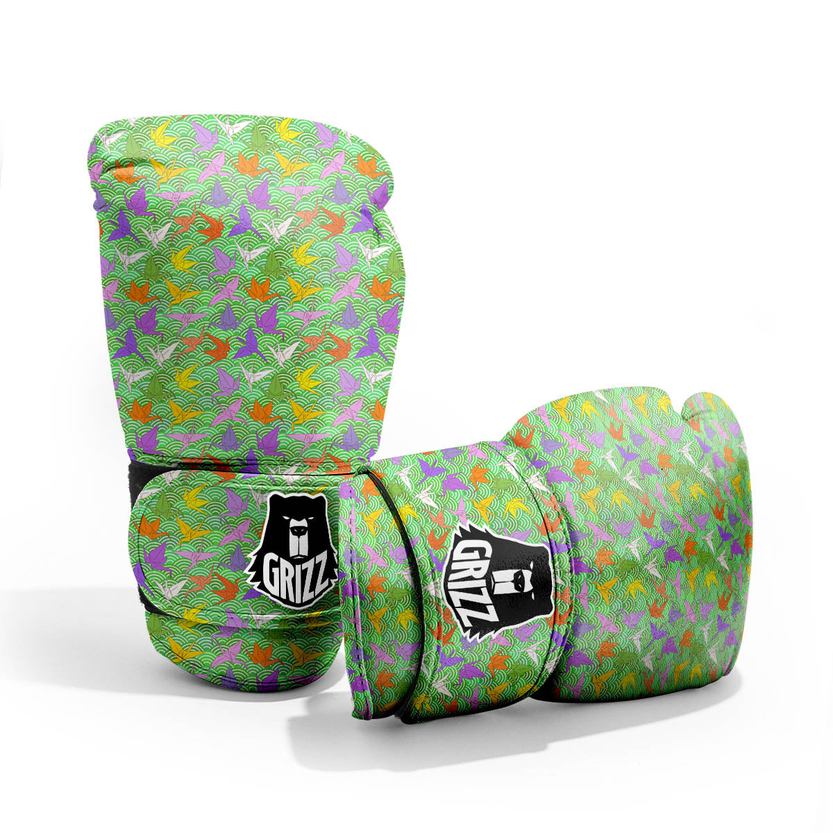Origami Bird Colorful Print Pattern Sparring Gloves-grizzshop