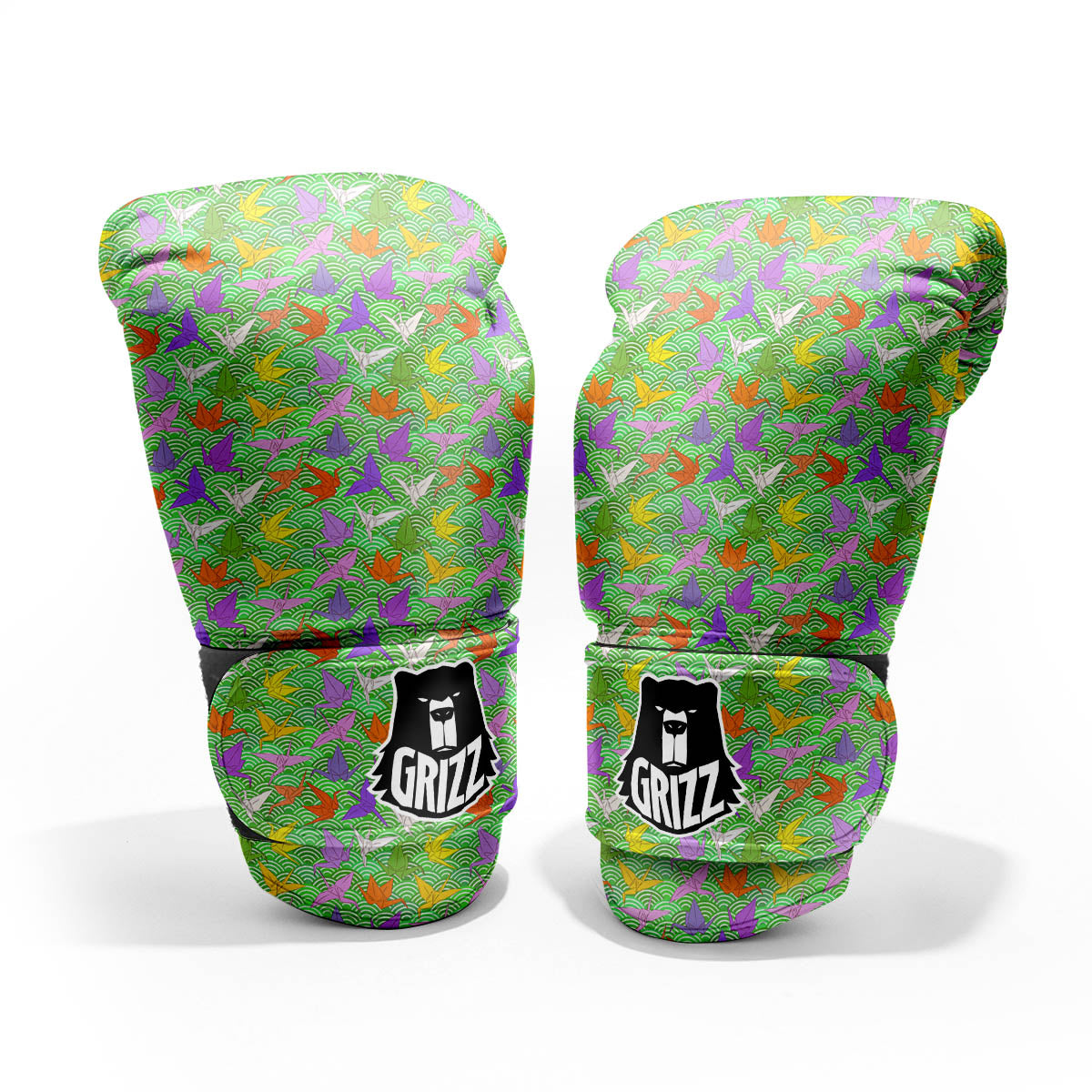 Origami Bird Colorful Print Pattern Sparring Gloves-grizzshop