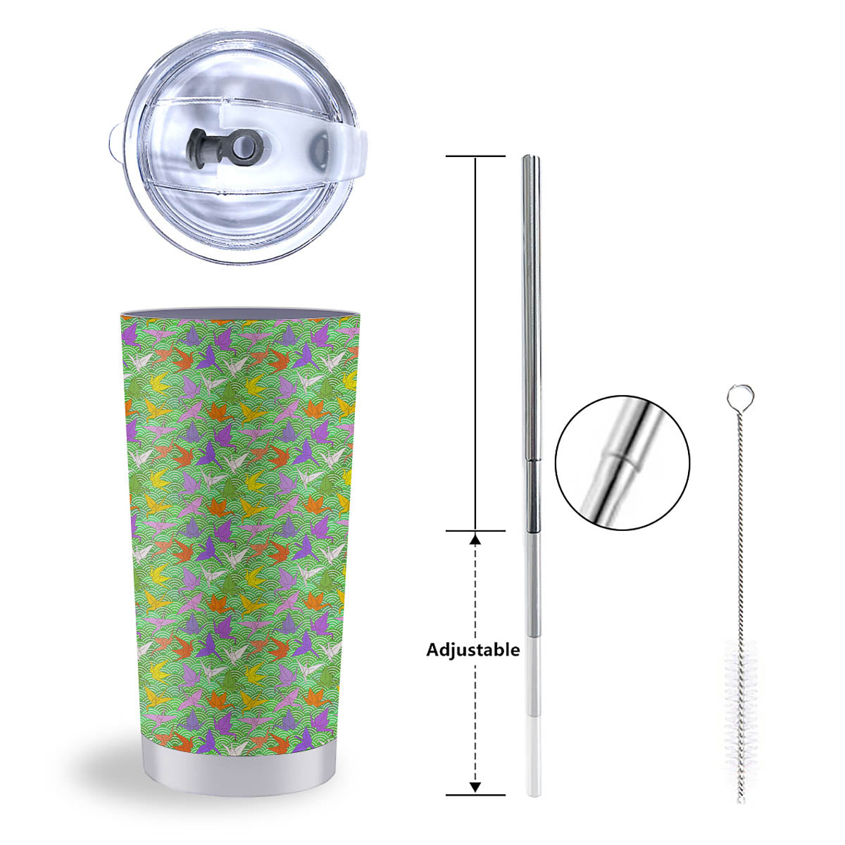 Origami Bird Colorful Print Pattern Tumbler-grizzshop