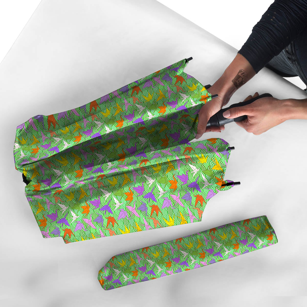 Origami Bird Colorful Print Pattern Umbrella-grizzshop