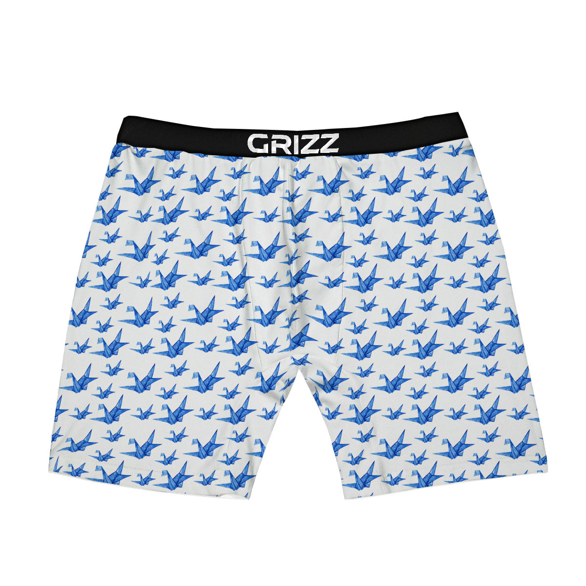 Origami Crane Blue Print Pattern Boxer Briefs-grizzshop