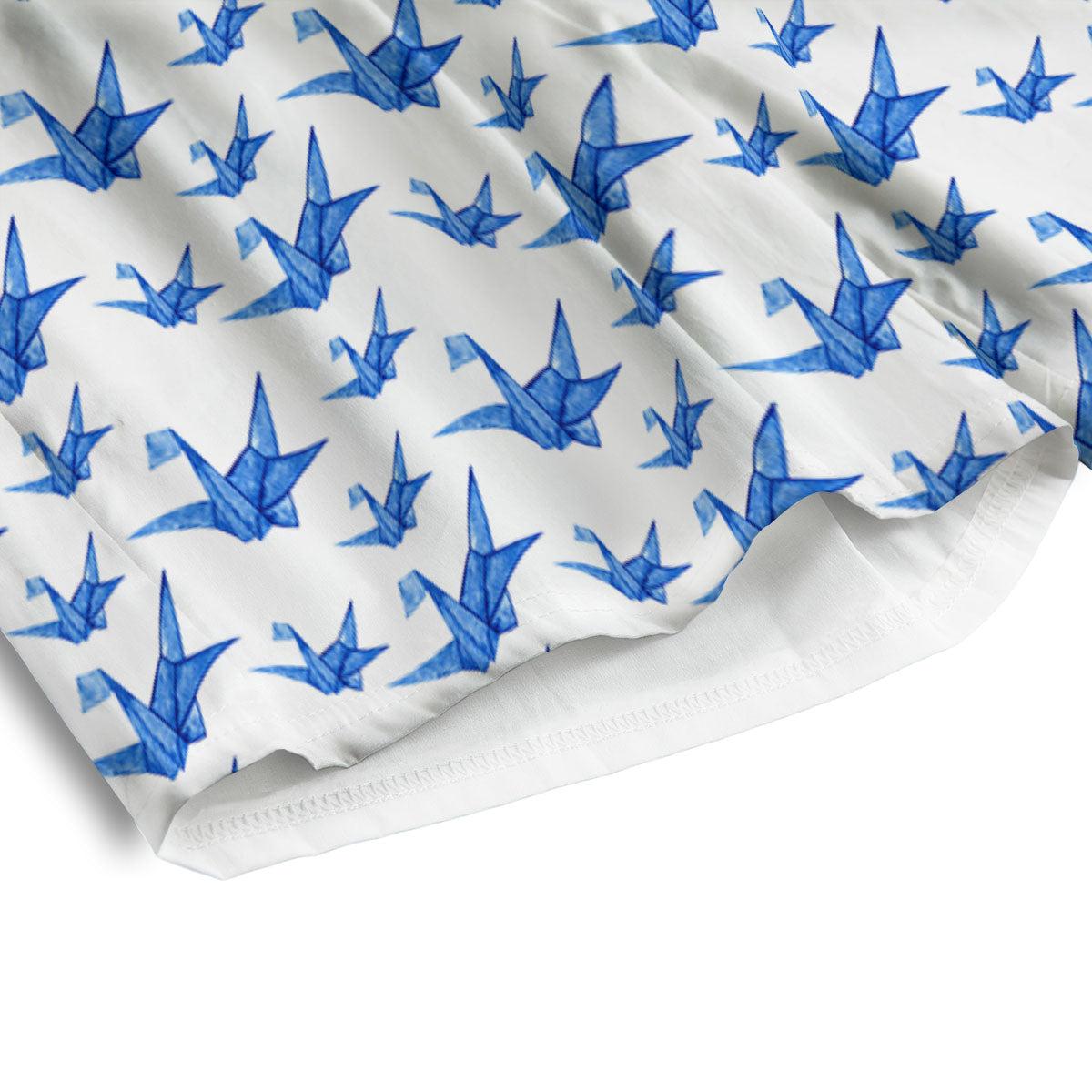 Origami Crane Blue Print Pattern Men's Athletic Shorts
