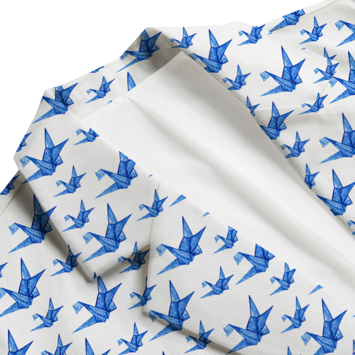 Origami Crane Blue Print Pattern Men's Blazer-grizzshop