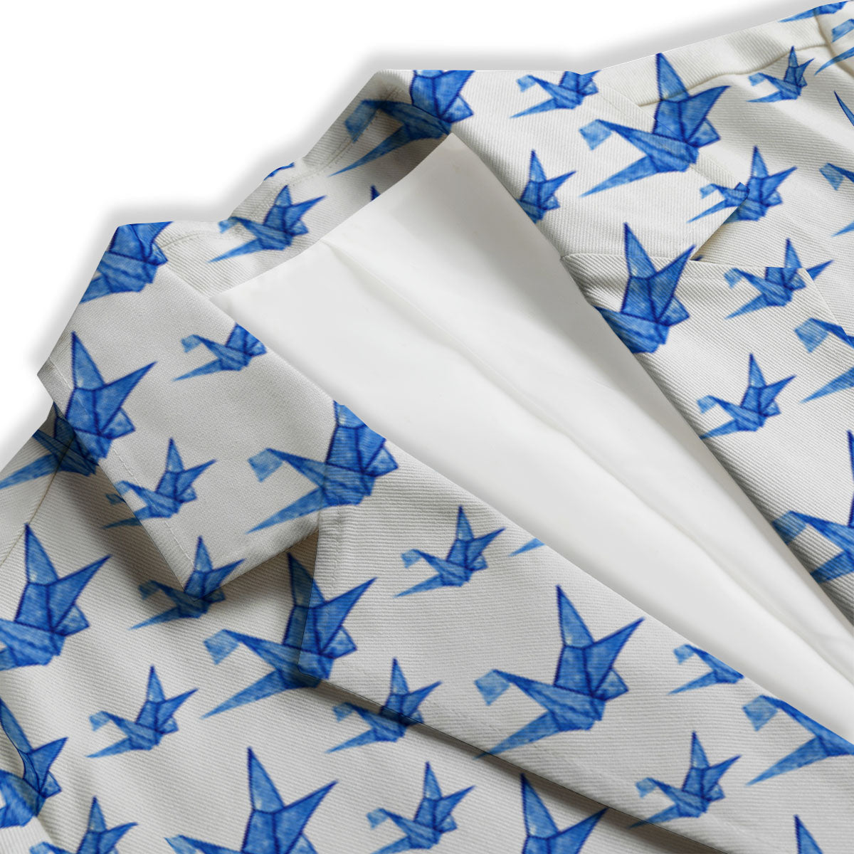 Origami Crane Blue Print Pattern Women's Blazer-grizzshop