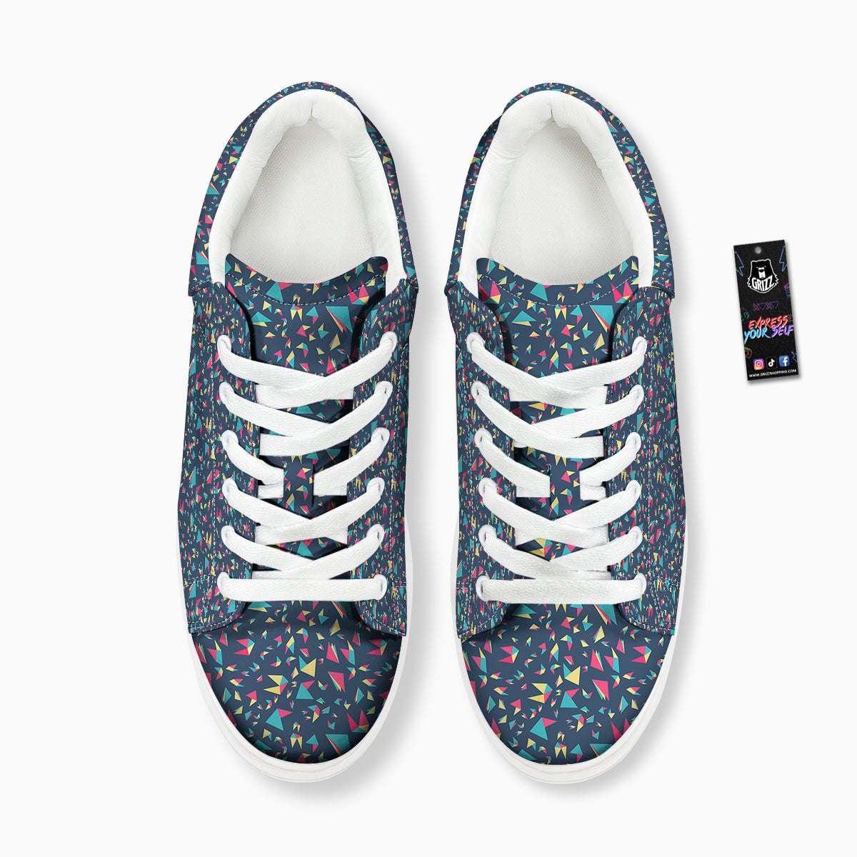 Origami Crane Colorful Print Pattern Platform Shoes-grizzshop