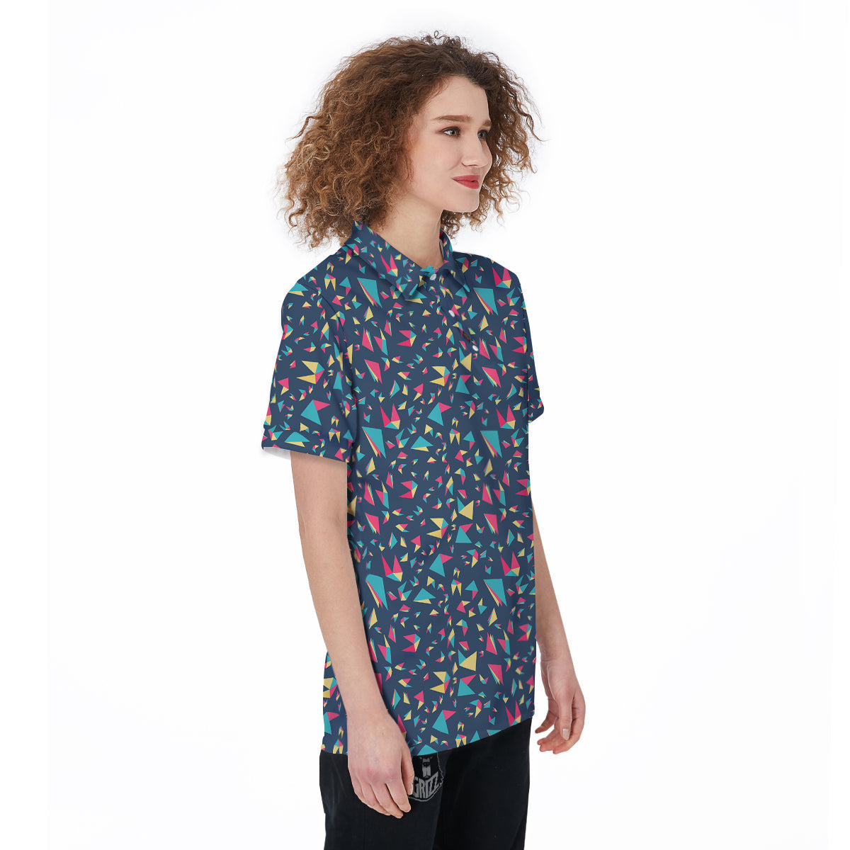 Origami Crane Colorful Print Pattern Women's Golf Shirts-grizzshop